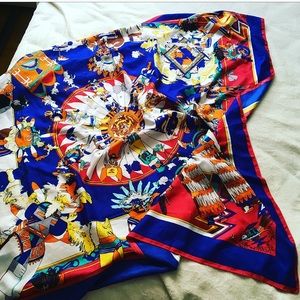 Bright beautiful silk scarf