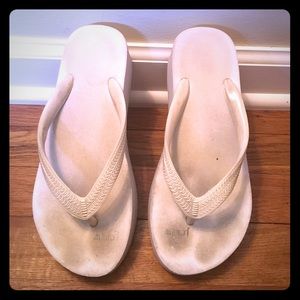 J Crew Sz 6.5 Platform White Flip Flops