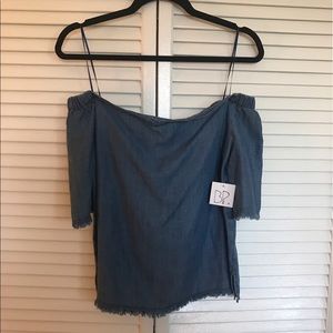 Nordstrom NWT denim off the shoulder top