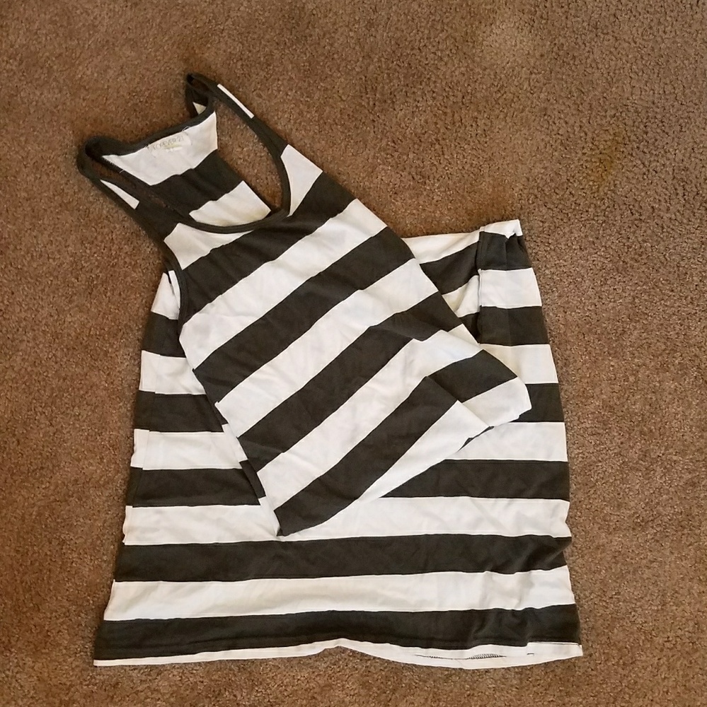 Green and White Striped Razorback Maxi Dress