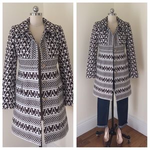 Milly brown and white woven coat.  Size 2