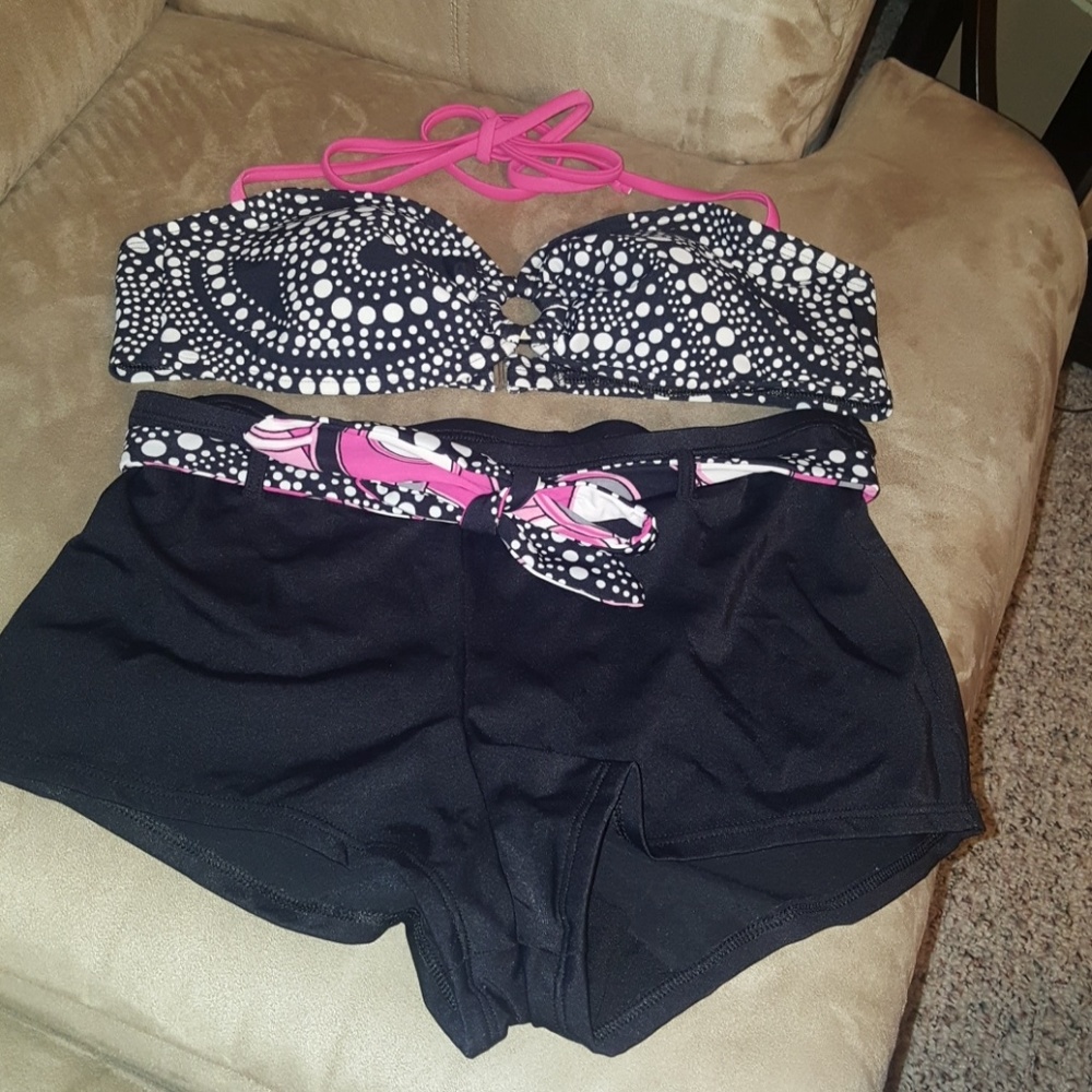 Black and White bikini work pink accents