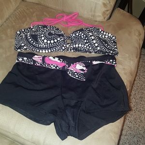 Black and White bikini work pink accents