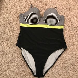 Old Navy Black, Yellow, and White Swimsuit