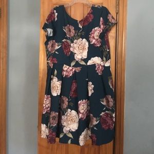 Asos Floral fit and flare dress size 18