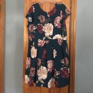 Asos Floral fit and flare dress size 18