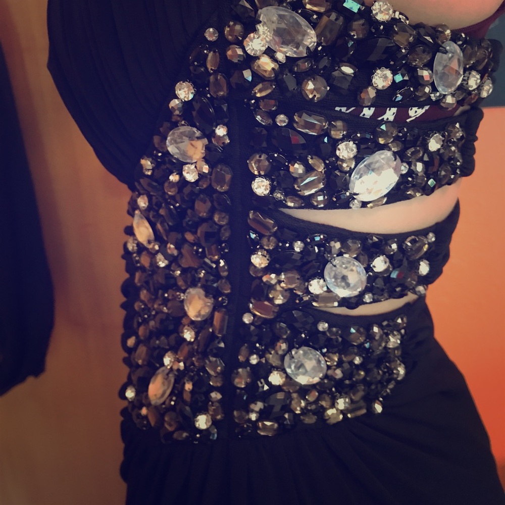 Black strapless prom/formal dress