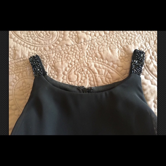 EUC - S.L. Fashions Black Cascade Dress. Size 12. - Picture 3 of 3