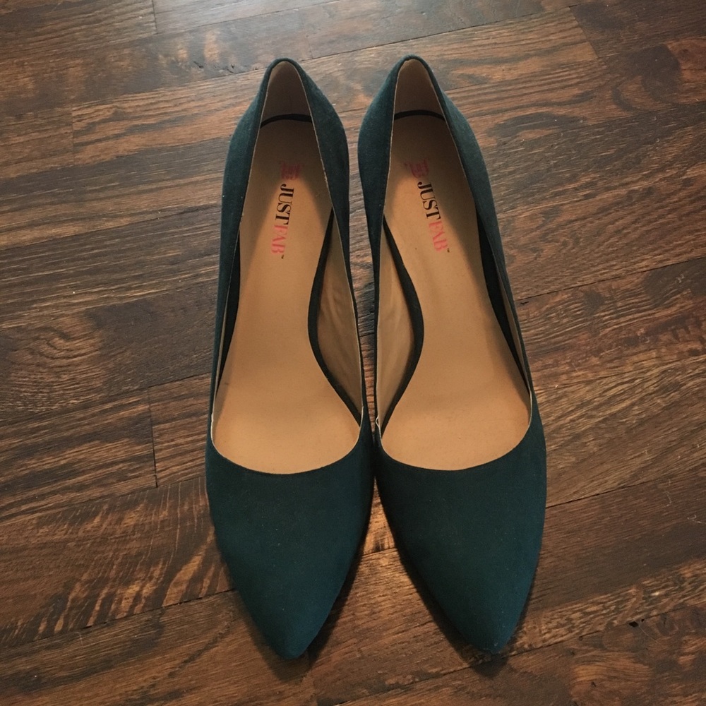 Green Suede Pumps