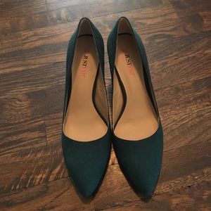 Green Suede Pumps