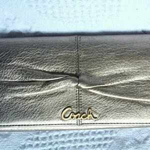 Coach metallic rose gold wallet