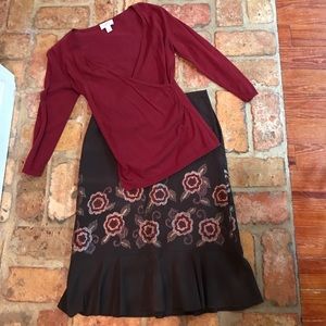 Ann Taylor Loft skirt (size 4) & top (size S)
