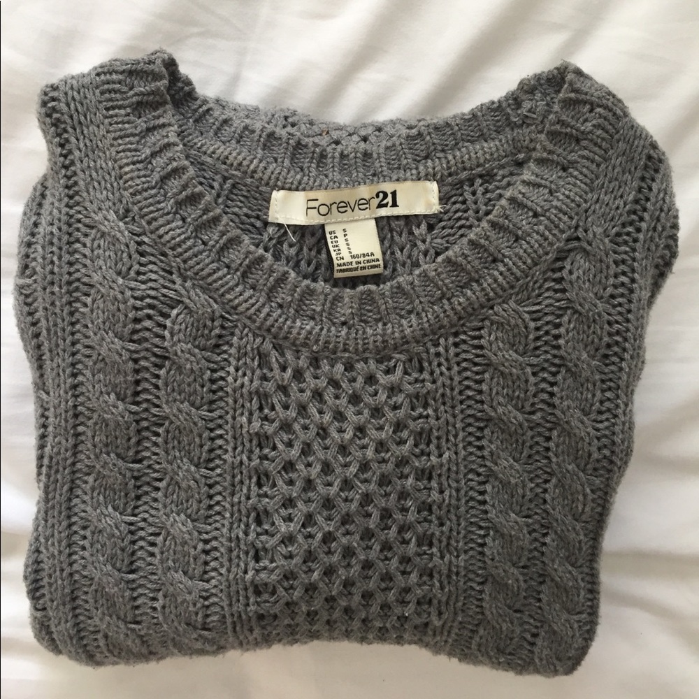 DONATING Gray Forever 21 cable knit sweater