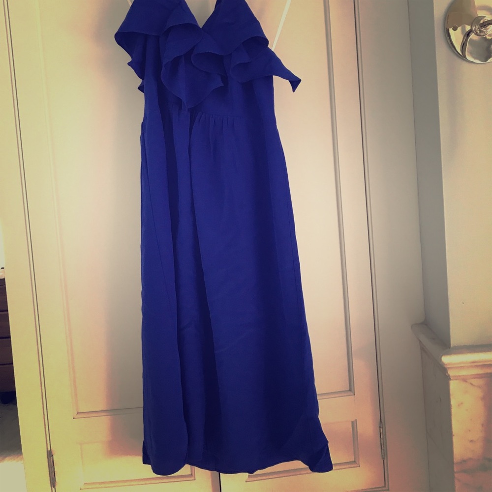 Blue halter dress