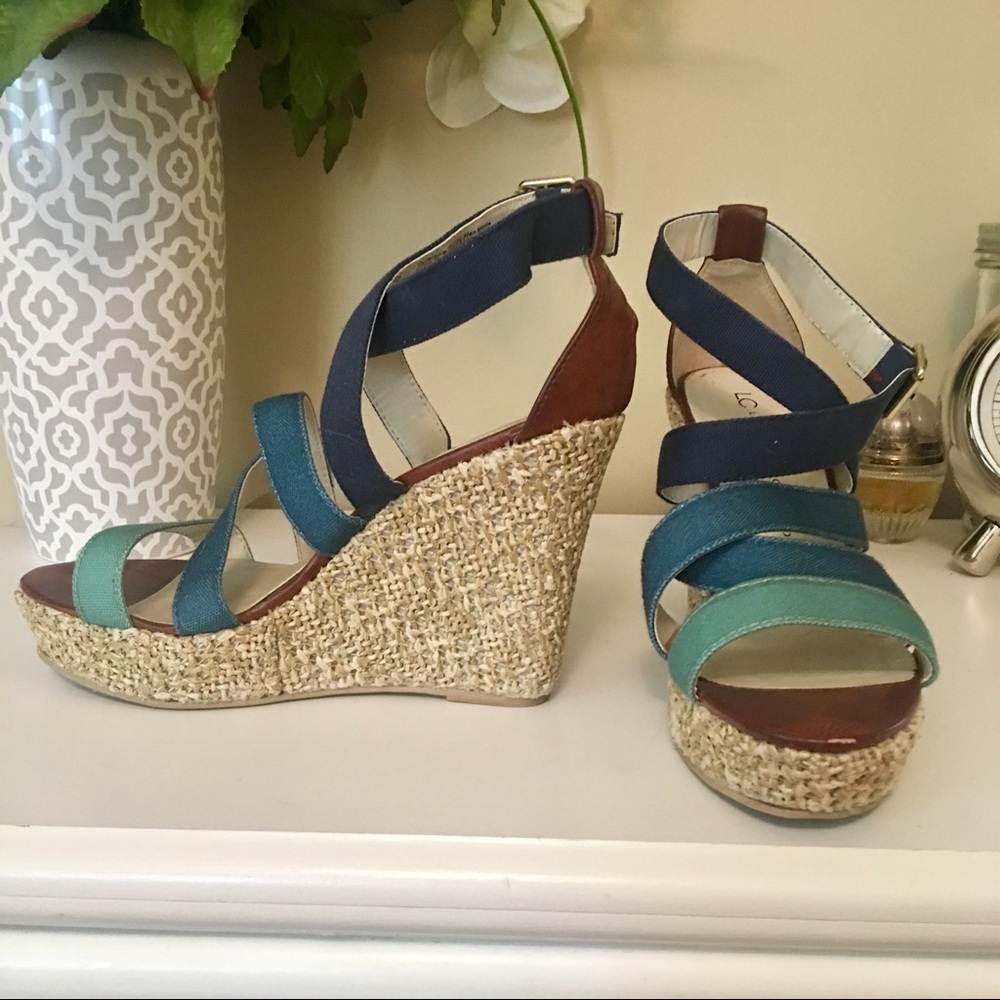 Ombré blue Lauren Conrad wedges