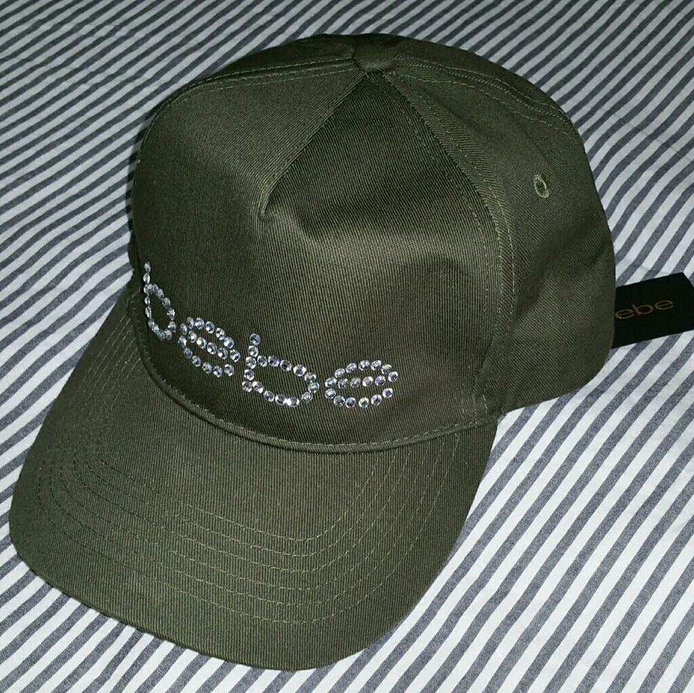 BEBE olive green hat one size NWT