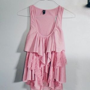 Ballet Slipper Pink Tiered Ruffle Tank Top