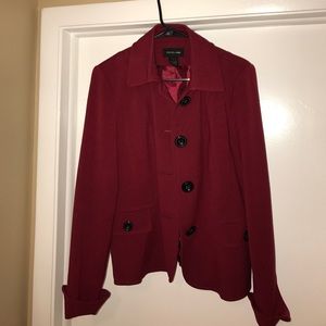Red blazer.