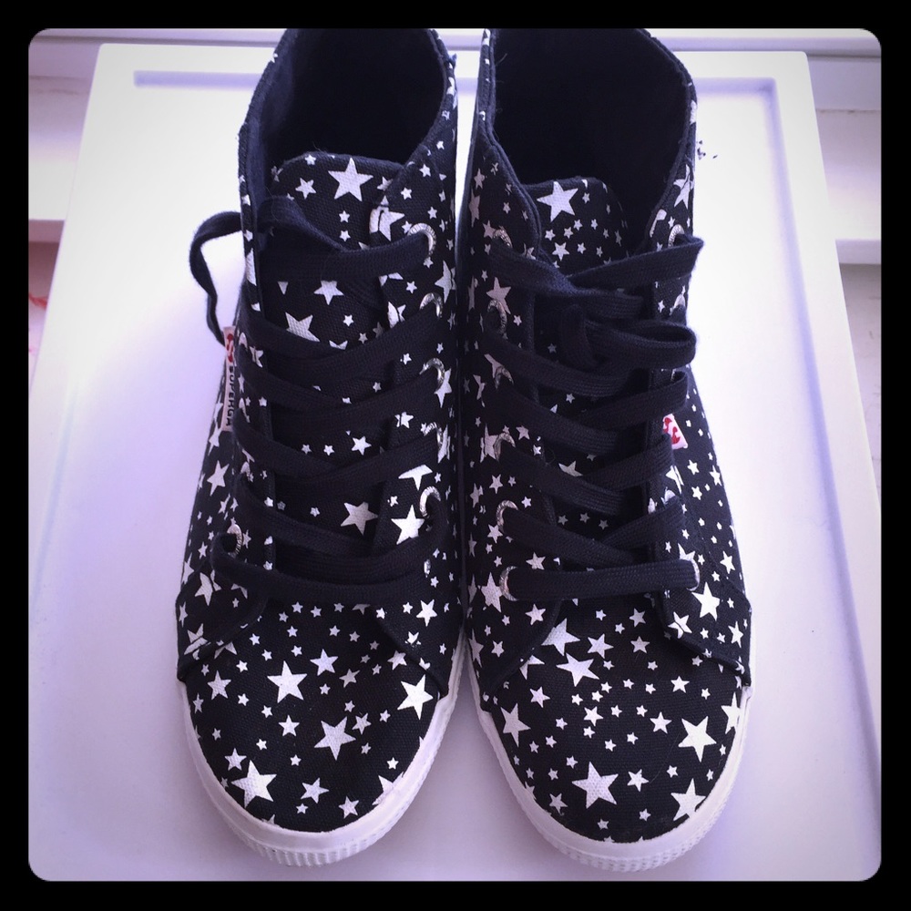 SUPERGA Sneakers Black White Stars Skater Chucks