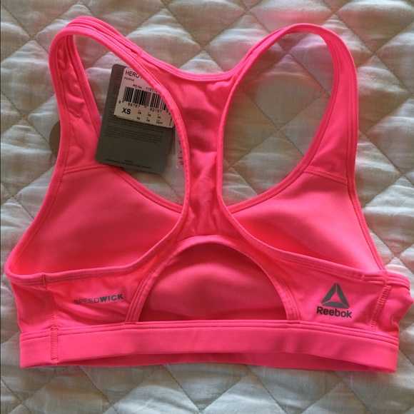NWT Reebok Avon 39 Sports Bra - Hot Pink - Picture 2 of 3
