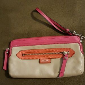 Leather Coach wristlet