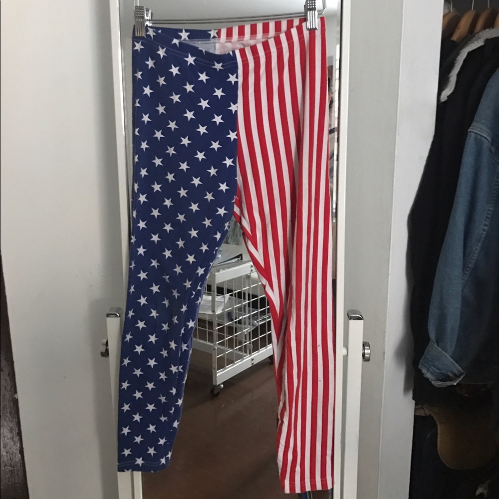 american apparel flag print leggings