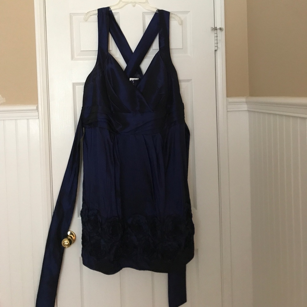 Dark Blue Shimmery Knee-Length Dress Size 18W