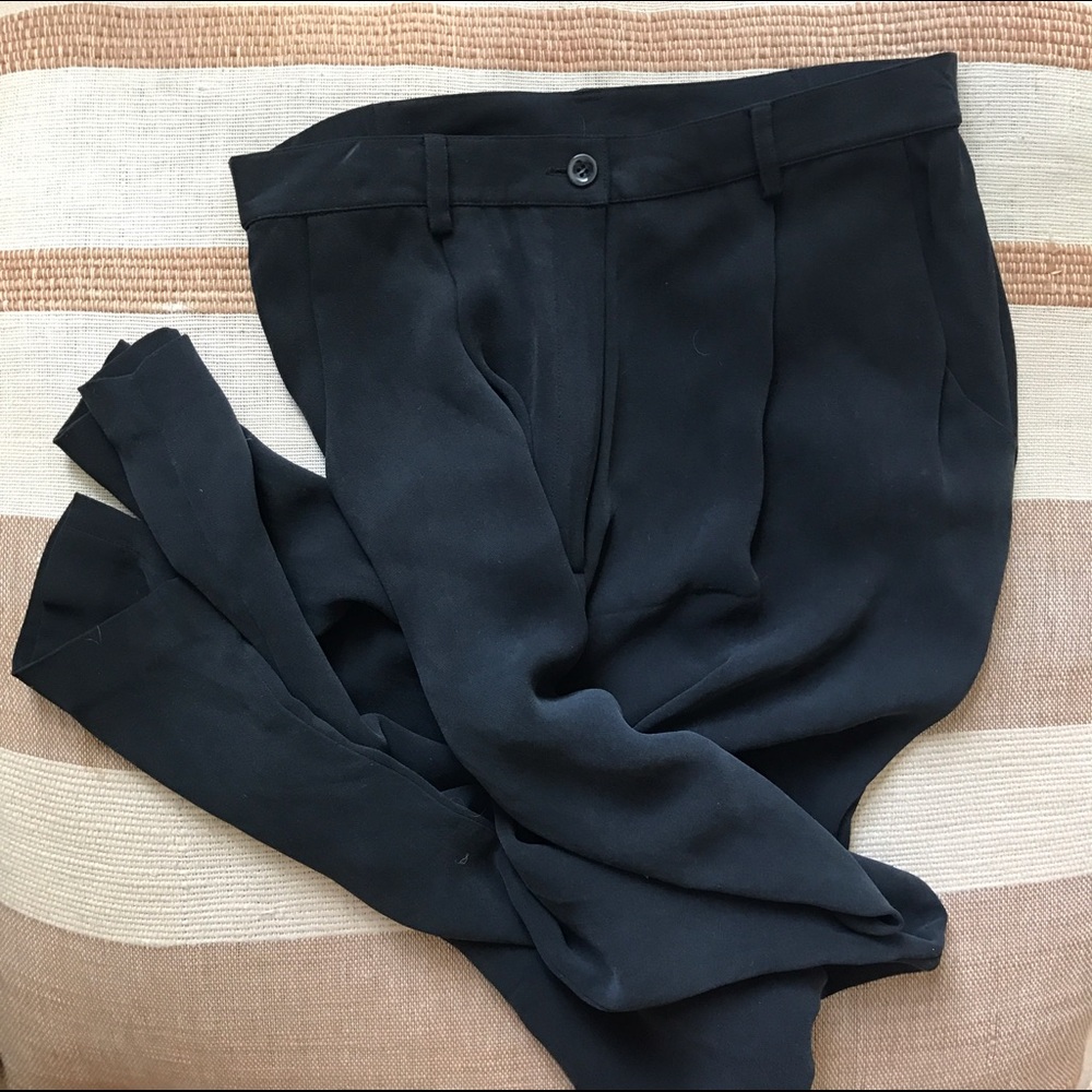 Silk pleated Annie Hall pants