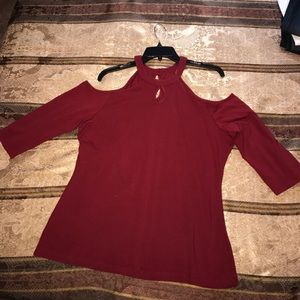 Brand new cold shoulder red top.