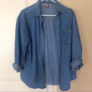 VINTAGE Oversized Chambray Button-Down