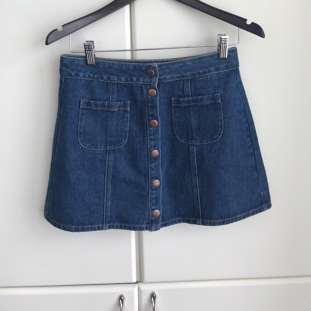 Brandy Melville Denim Button Skirt