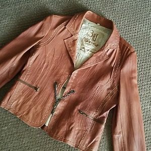 Johnny Was 3J Workshop lambskin leather jacket