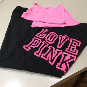 PINK sweats sweatshirt & tank XS 🌺 good shape