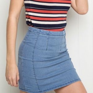 Brandy Melville Denim Zip Up Skirt