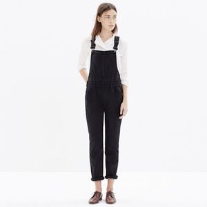 Madewell black denim overalls