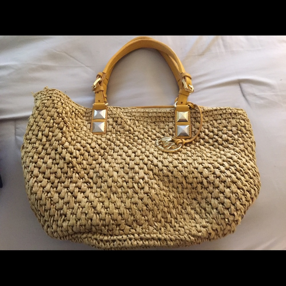 Michael Kors straw tote bag