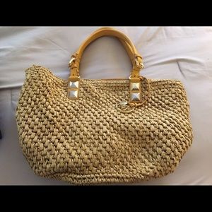 Michael Kors straw tote bag