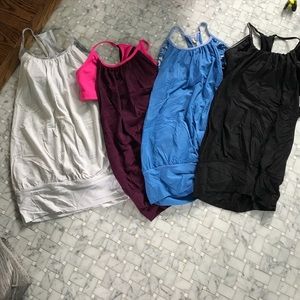Bundle of 4 lululemon tanks with built in bra