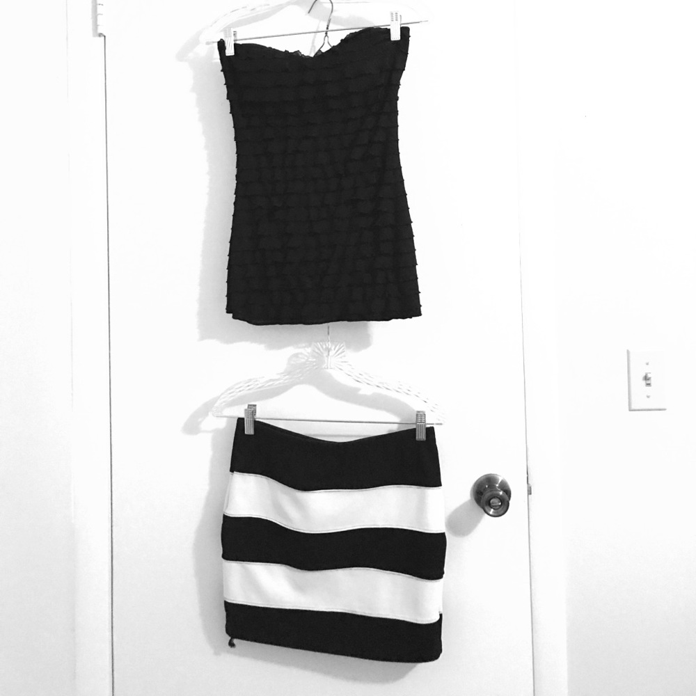 Two peas party outfit black and white
