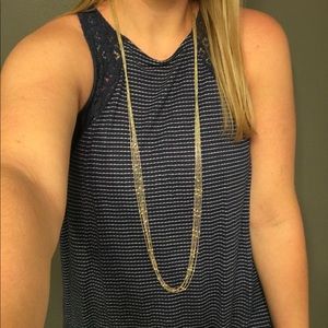 Long gold necklace!