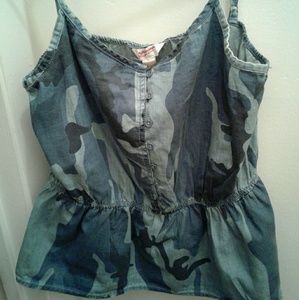 Denim camouflage top