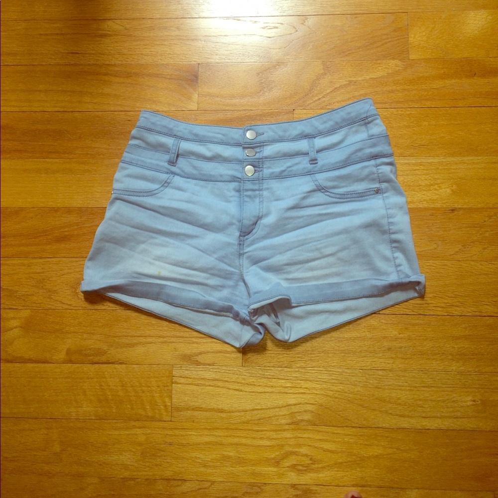 Charlotte Russe high waisted baby blue shorts• 12