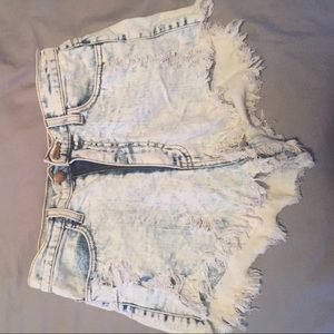 High waisted jean shorts