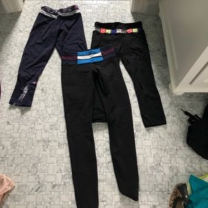 Set if three assorted lululemon tights