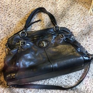 Metallic coach bag