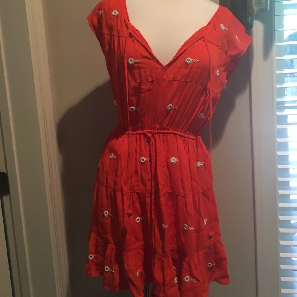 orange boho dress