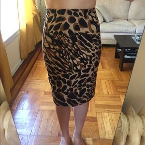 High Waisted Leopard Pencil Skirt from Express