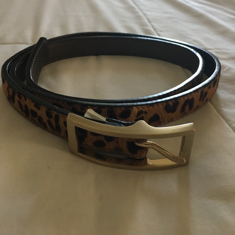 Skinny Leopard Print Belt