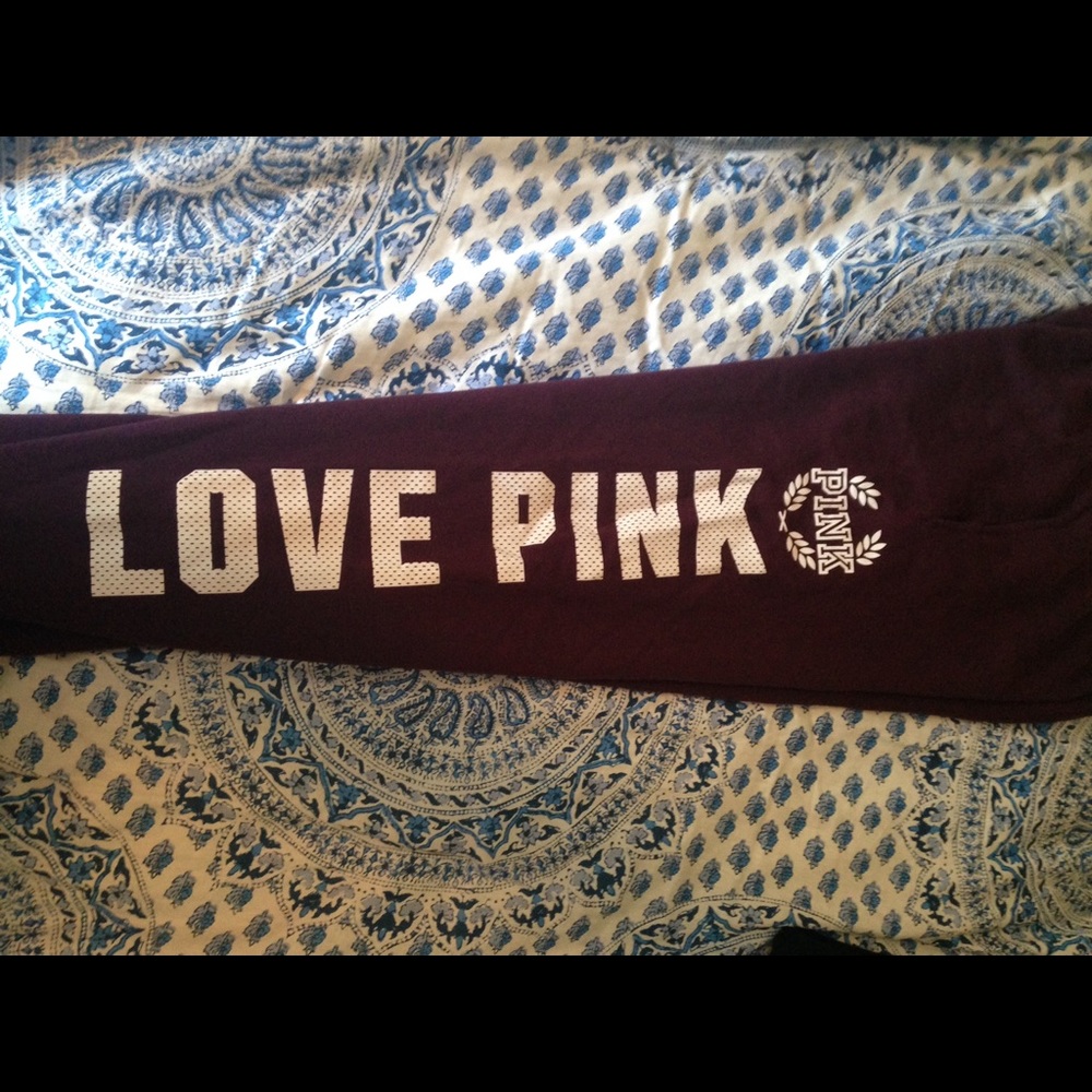 Victoria's Secret Pink Maroon Sweatpants