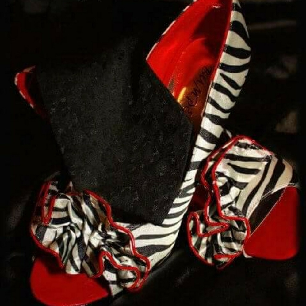 Zebra with Red Bumper Heels